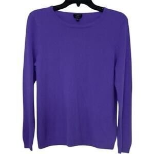 Talbots Petites Pure Cashmere Sweater LP Purple Violet Crewneck Cozy Luxe Knit